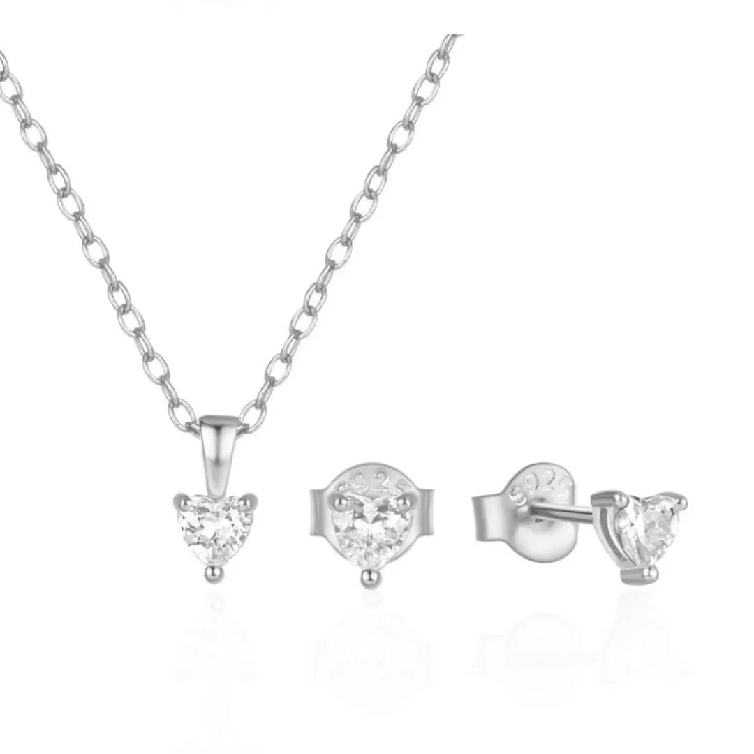 Sterling Silber Set Halskette mit Ohrringen von Glamjewel